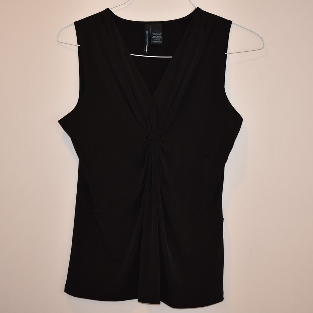 Saint Tropez West Black Tank Ruched Bust Large